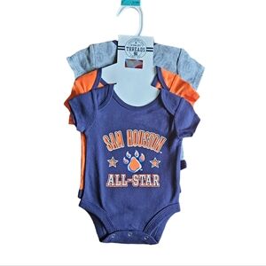 Sam Houston State baby boy onesie 3 pack set NWT
